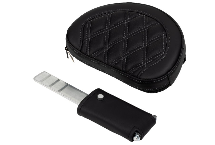 Saddlemen Roadsofa™ Lattice Stitch Seat With Backrest Dark Gray Stitch - 808-07B-182B2 For Harley Touring 2008-2025