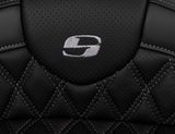 Saddlemen Roadsofa™ Lattice Stitch Seat With Backrest Dark Gray Stitch - 808-07B-182B2 For Harley Touring 2008-2025
