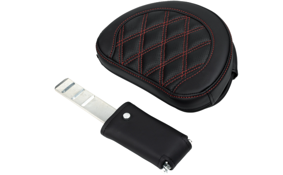 Saddlemen Roadsofa™ Lattice Stitch Seat With Backrest Red Stitch - 808-07B-182B4 For Harley Touring 2008-2025