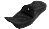 Saddlemen Roadsofa™ Lattice Stitch Seat With Backrest Silver Stitch - 808-07B-182B5 For Harley Touring 2008-2025