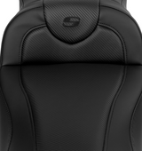 Saddlemen Roadsofa™ Carbon Fiber Seat Black Stitch Backrest - 808-07B-186B0 For Harley Touring 2008-2023
