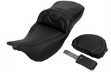 Saddlemen Roadsofa™ Carbon Fiber Seat Black Stitch Backrest - 808-07B-186B0 For Harley Touring 2008-2023