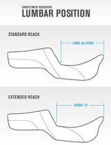 Saddlemen Roadsofa™ Extended Reach Seat Lattice Stitch With Backrest - 823-07-184BR For Harley Touring 2023-2026