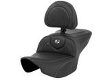 Saddlemen Roadsofa™ Carbon Fiber Seat Silver Stitch Silver Logo With Backrest - 823-07-185BR For Harley Touring 2023-2026