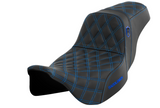 Saddlemen Pro Series SDC Performance Grip Seat Without Backrest Blue Stitch - SC80807BLU For Harley Touring 2008-2024
