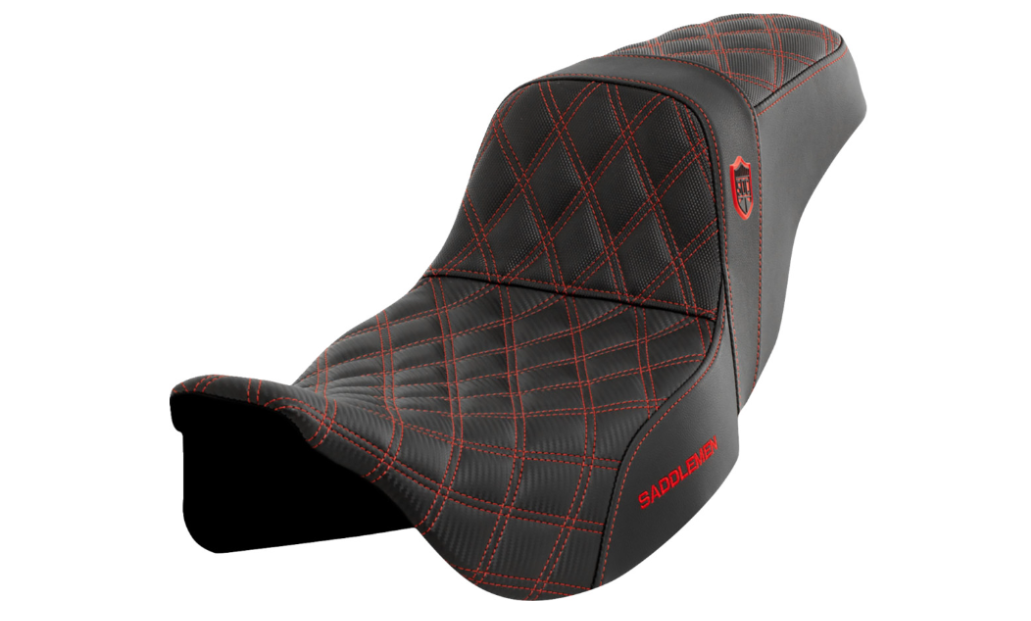 Saddlemen Pro Series SDC Performance Grip Seat Without Backrest Red Stitch - SC80807RED For Harley Touring 2008-2024