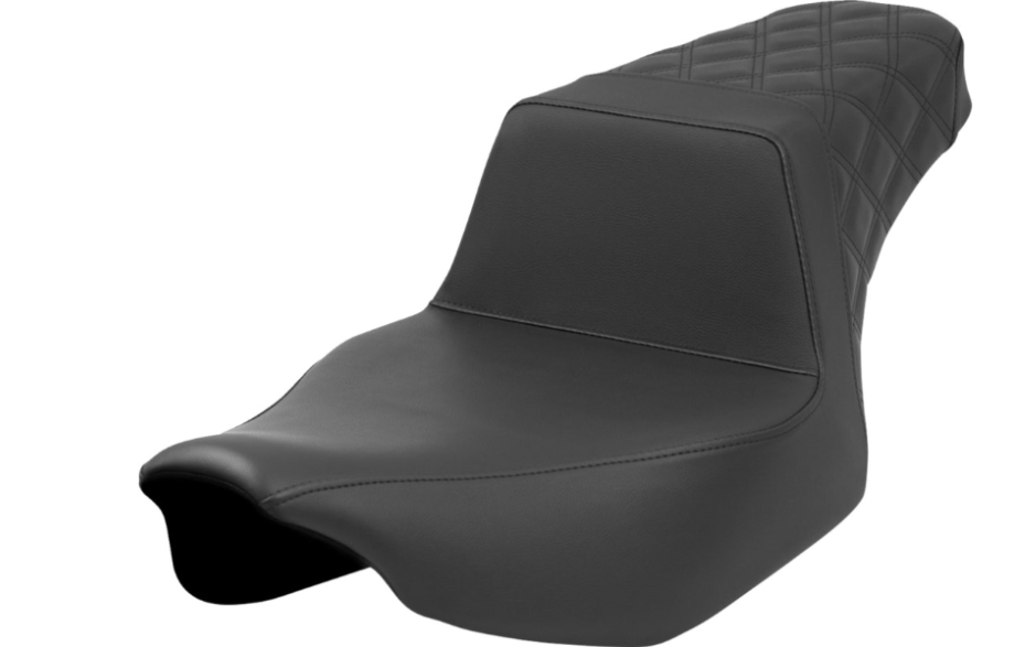 Saddlemen Step-Up Seat Rear Lattice Stitch Black - 823-07-173 For Harley Touring 2023-2026