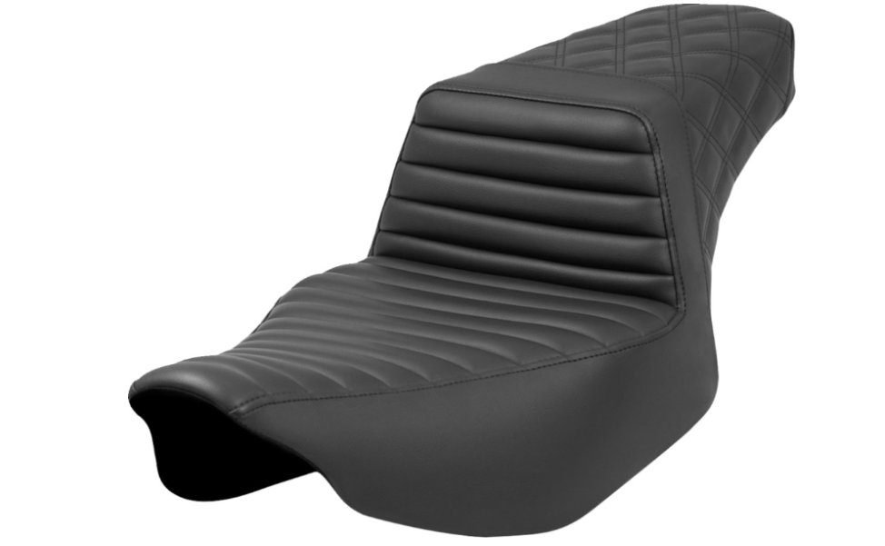Saddlemen Step-Up Seat Tuck-N'-Roll Black Extended Reach - 823-07E-171 For Harley Touring 2023-2026