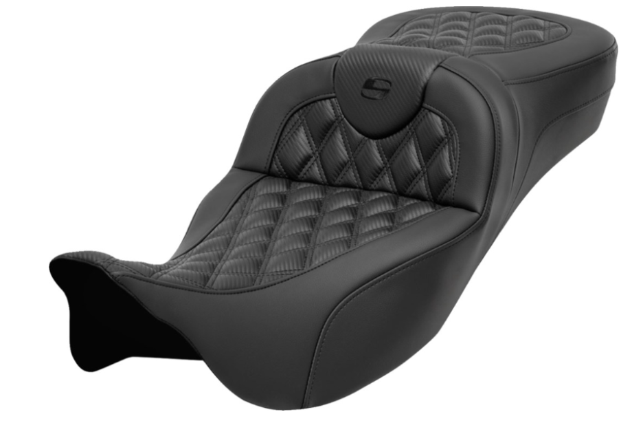 Saddlemen Roadsofa™ Seat Without Backrest Lattice Stitch Carbon Fiber - 808-07B-20700 For Harley Touring 2008-2024