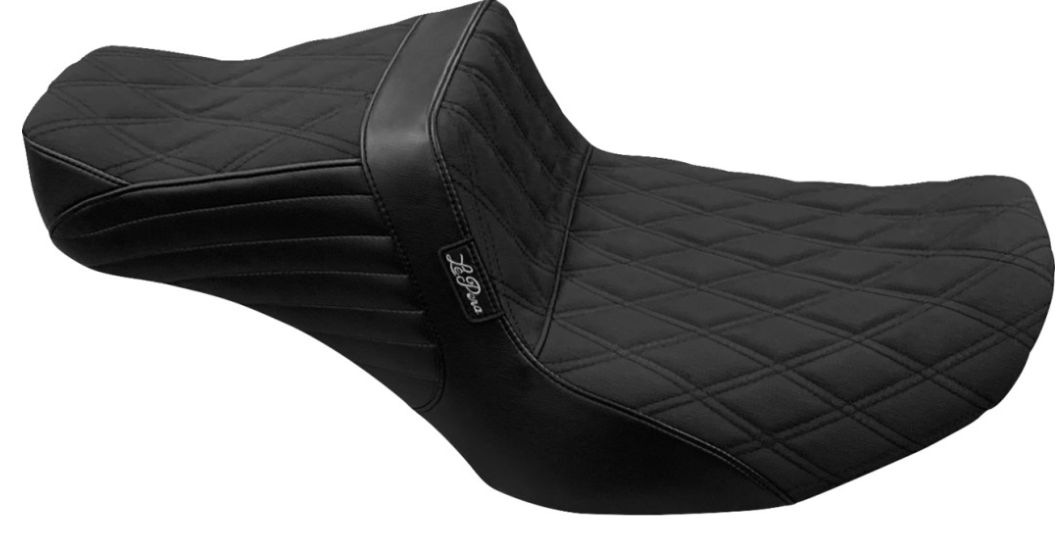 LePera Tailwhip Seat Double Diamond With Gripper - LV-587DDGP For Harley Touring 2023-2026