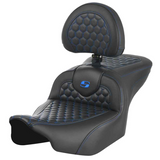 Saddlemen Honeycomb Roadsofa™ Seat With Backrest Honeycomb Blue Stitch - 823-07-189B1 For Harley Touring 2023-2026