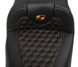 Saddlemen Roadsofa™ Extended Reach Seat With Backrest Honeycomb Orange Stitch - 823-07-190B3 For Harley Touring 2023-2026
