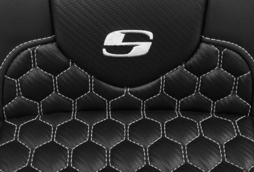 Saddlemen Roadsofa™ Extended Reach Seat With Backrest Honeycomb White Stitch - 823-07-190B6 For Harley Touring 2023-2026