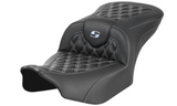 Saddlemen Roadsofa™ Carbon Fiber Seat Without Backrest Lattice Stitch Silver Stitch FL FX - 823-07-20605 For Harley Touring 2023-2026