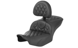 Saddlemen Roadsofa™ Lattice Stitch Seat With Backrest Carbon Fiber - 823-07-206B0 For Harley Touring 2023-2026