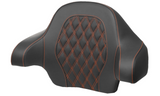 Saddlemen Tour Pak® Backrest Pad Lattice Stitch Orange Stitch - 814-07-15003 For Harley Touring 2014-2026