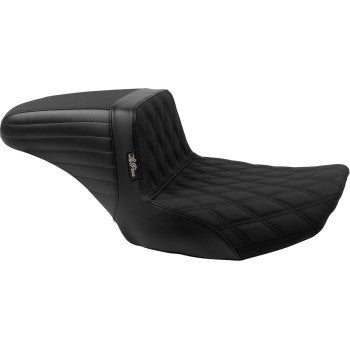 LePera Kickflip Seat — Gripper Double Diamond Stitch With Gripp Tape - LV-597DDGP For Harley Touring 2023-2026