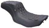 Mustang Double Diamond Squareback Seat Gunmetal Stitch - 88415GM For Harley Touring 2023-2026