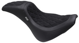 Mustang Kodlin Signature Series Fastback™ Seat Vinyl Alcantara® Diamond Stitch With Gun Metal Thread FX - 76321GM For Harley Softail 2018-2025