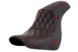 Saddlemen Pro Series SDC Performance Grip Seat Without Backrest Red Stitch FL FX - SC81829RED For Harley Softail 2018-2026