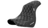 Saddlemen Pro Series SDC Performance Grip Seat Without Backrest White Stitch FL FX - SC81829WHI For Harley Softail 2018-2026