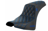 Saddlemen Pro Series SDC Performance Grip Seat Without Backrest Blue Stitch - SC81830BLU For Harley Softail 2018-2025