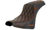 Saddlemen Pro Series SDC Performance Grip Seat Without Backrest Orange Stitch - SC81830ORA For Harley Softail 2018-2025