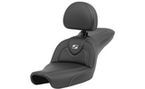 Saddlemen Roadsofa™ Carbon Fiber Seat With Backrest - 896-04-185BR For Harley Dyna 1996-2003