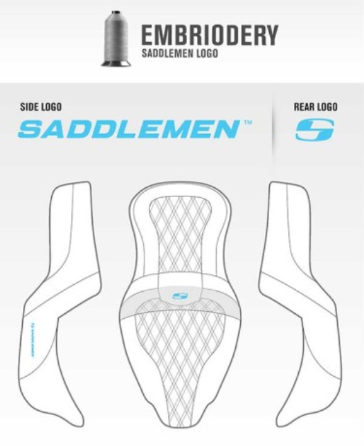 Saddlemen Roadsofa™ Lattice Stitch Seat With Backrest Black - I14-07-182BR For Indian 2014-2025