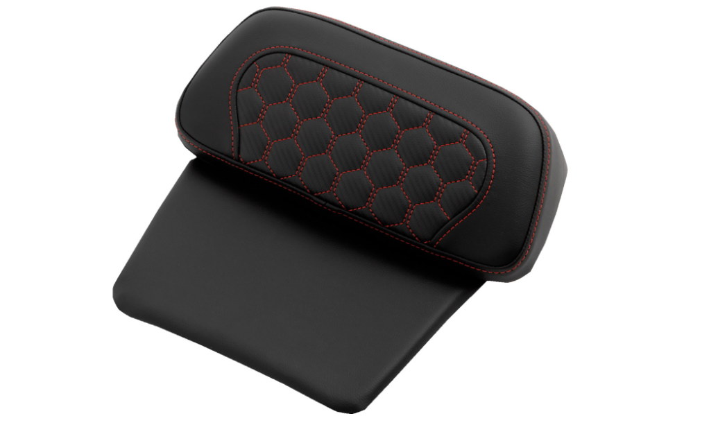 Saddlemen Honeycomb Chopped Tour Pak Pad Honeycomb Red Stitching - 814-07C-HC-RED For Harley Touring 2014-2026