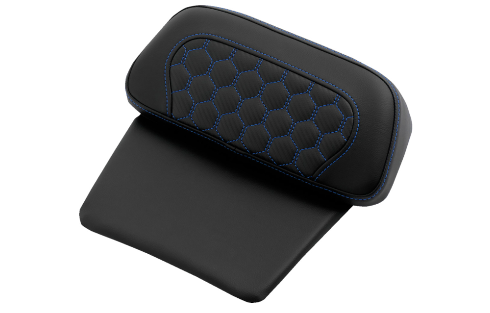 Saddlemen Honeycomb Chopped Tour Pak Pad Honeycomb Blue Stitching - 814-07C-HC-BLU For Harley Touring 2014-2026