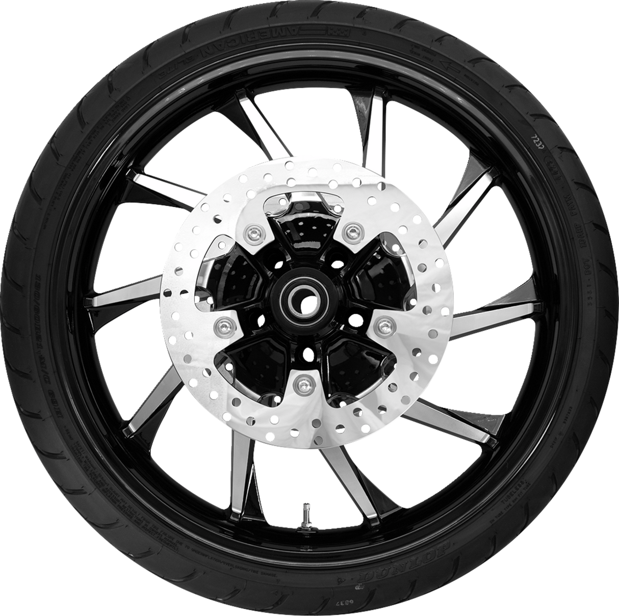 Hurricane Front Wheel - Black Cut (21") | Rotors (11.8") | Dunlop Tire (130/60B21) - 0335-0020