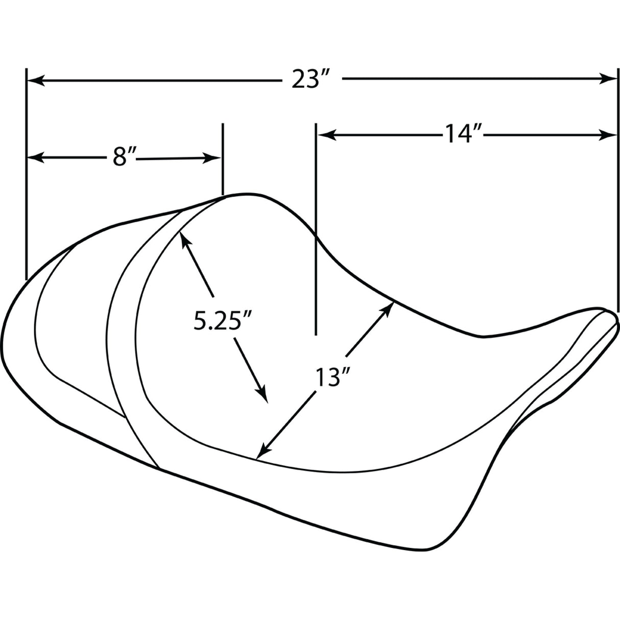 Drag Specialties Low-Profile Seat - 0801-1250 For Harley Touring 2008-2023