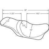 DRAG SPECIALTIES 0801-0614 Predator 2-Up Seat smooth - flhr '94-'96