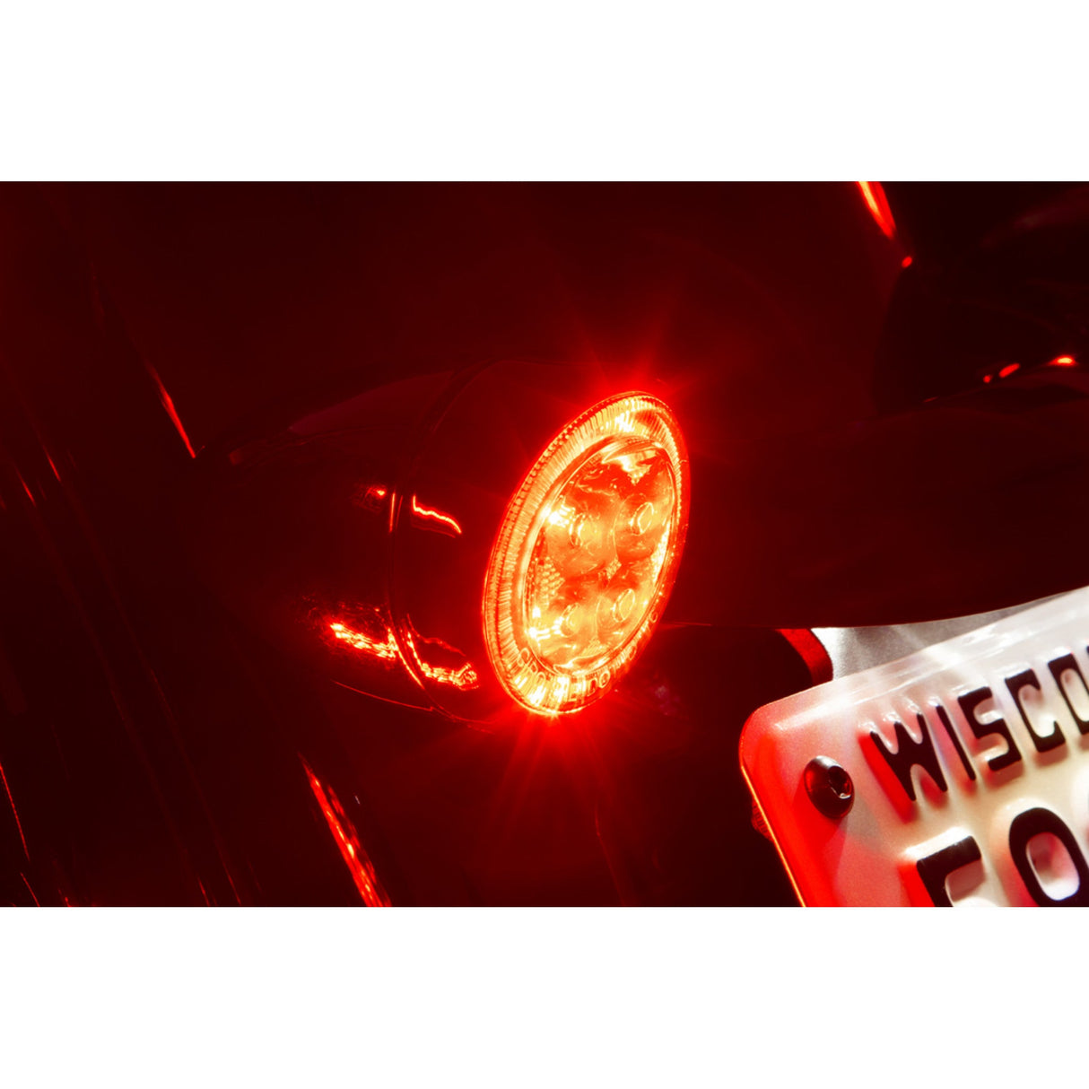 Ciro Fang® Rear Turn Signal Light Inserts Red LED Smoke Lens Black - 45621 For Harley Motorcycles 1957-2026