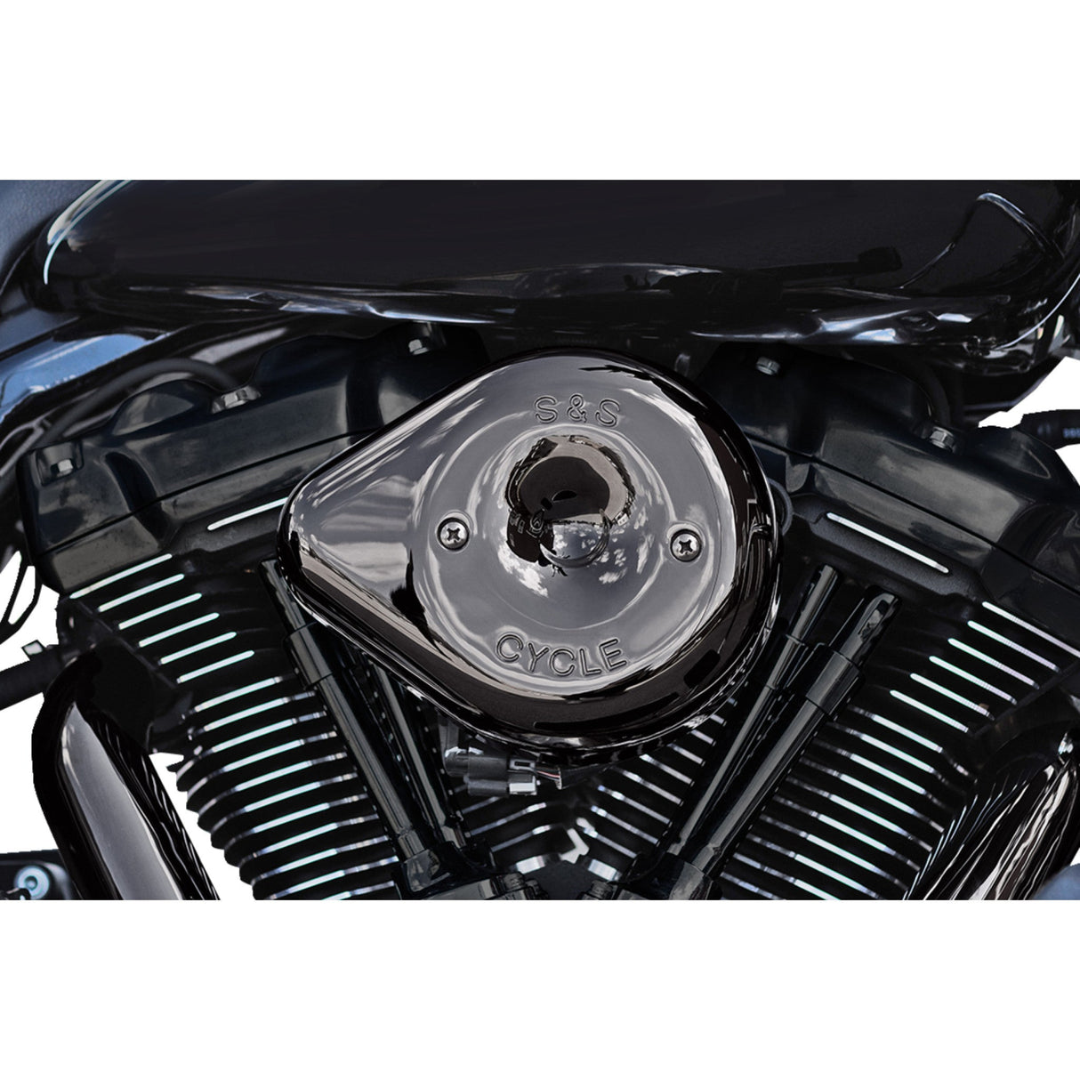 S&S Cycle Stealth Teardrop Air Cleaner Cover M8 Lava Chrome - 170-0779 For Harley Motorcycles 2017-2023