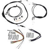 Burly Brand Complete Black Vinyl Handlebar Cable Line Kit For Ape Hangers 16" - B30-1013 For Harley Softail 2000-2006