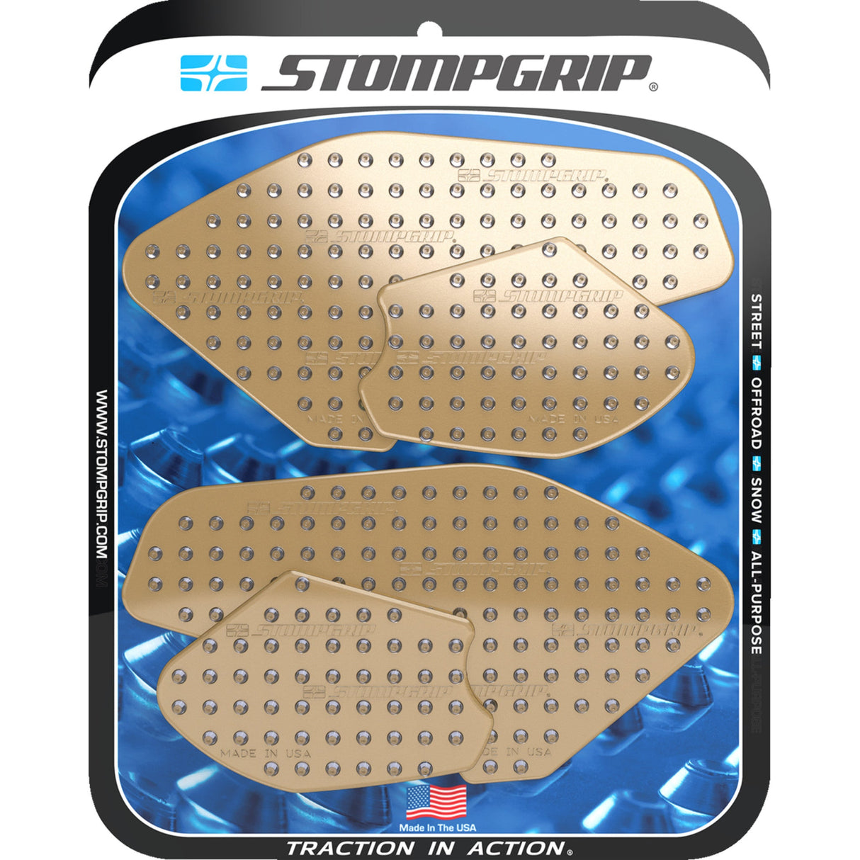 STOMPGRIP 4320-2873 55-10-0195C Volcano Profile Traction Pad Tank Grips Traction Pad Tank Grips - Volcano - Clear - MT-07