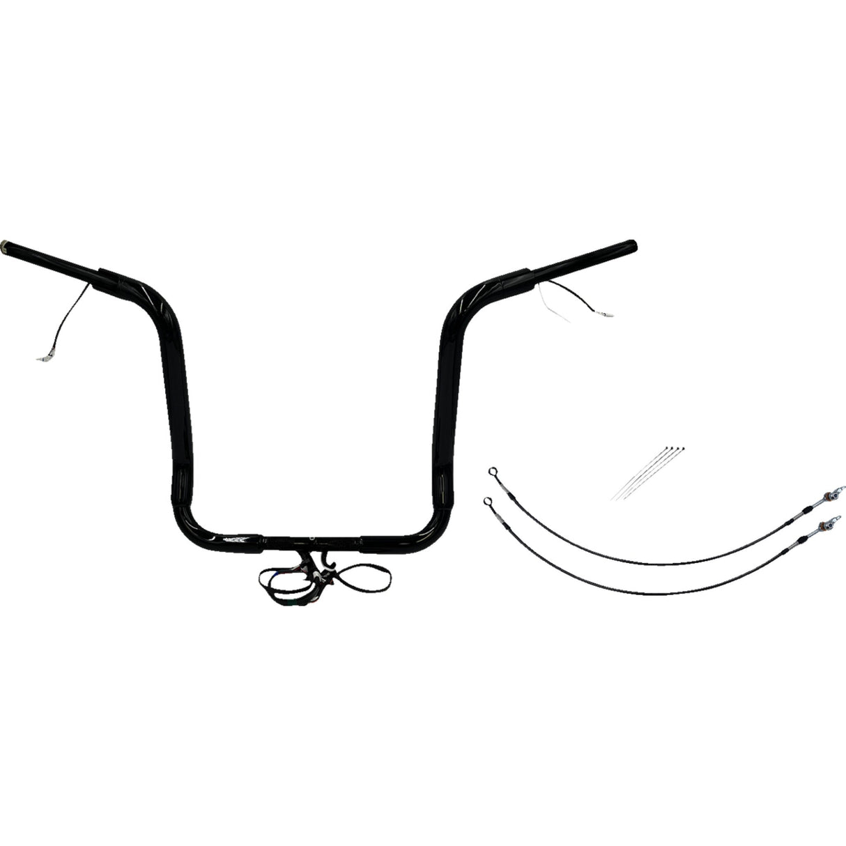 FAT BAGGERS INC. 0601-6052 801516-B EZ Install Wired 1-1/2" Round Top Handlebar Kit - Pointed Top - 16" - Black