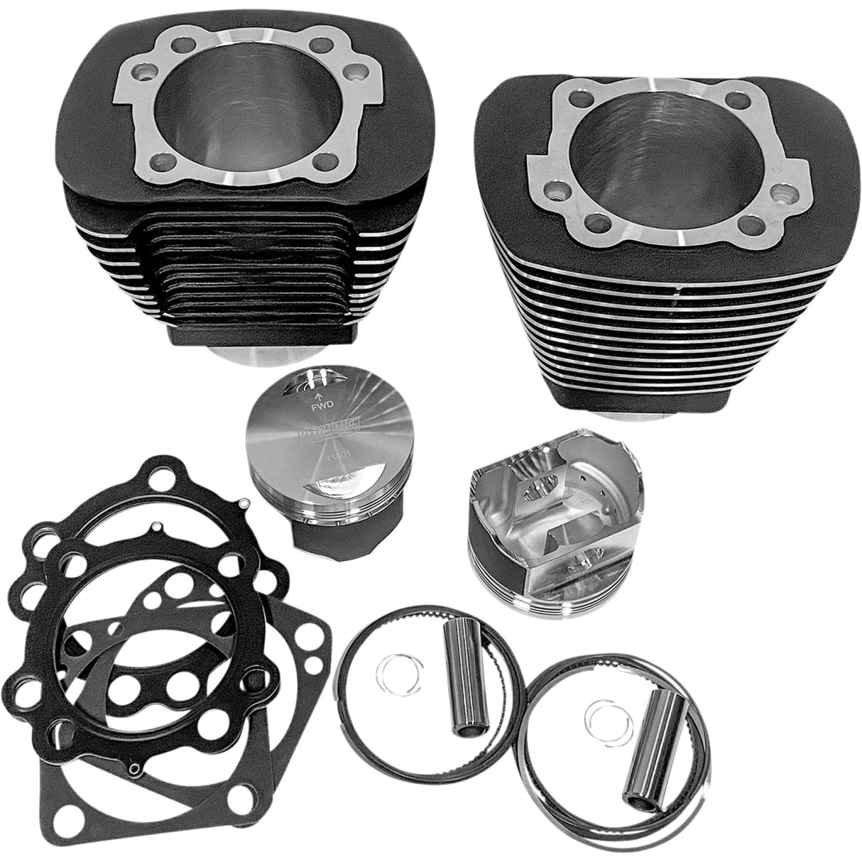 REVOLUTION PERFORMANCE, LLC 0931-1058 RP201-212W Bolt-On Big Bore Kit Cylinder Kit - 85" - Black with Highlighted Fins