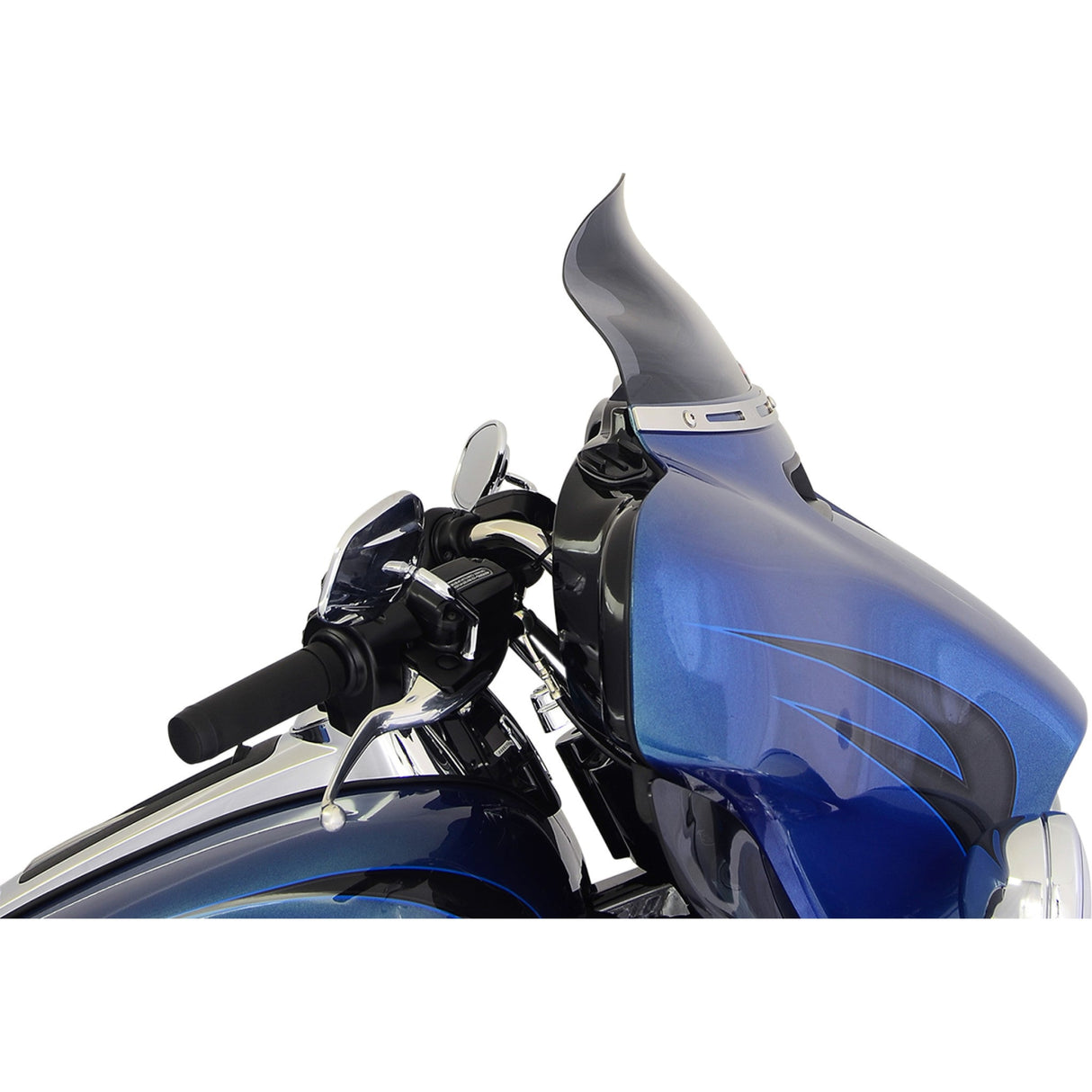 Klock Werks Flare® Windshield 6-1/2" Dark Smoke - KWW-01-0199-2014 For Harley Touring 2014-2025