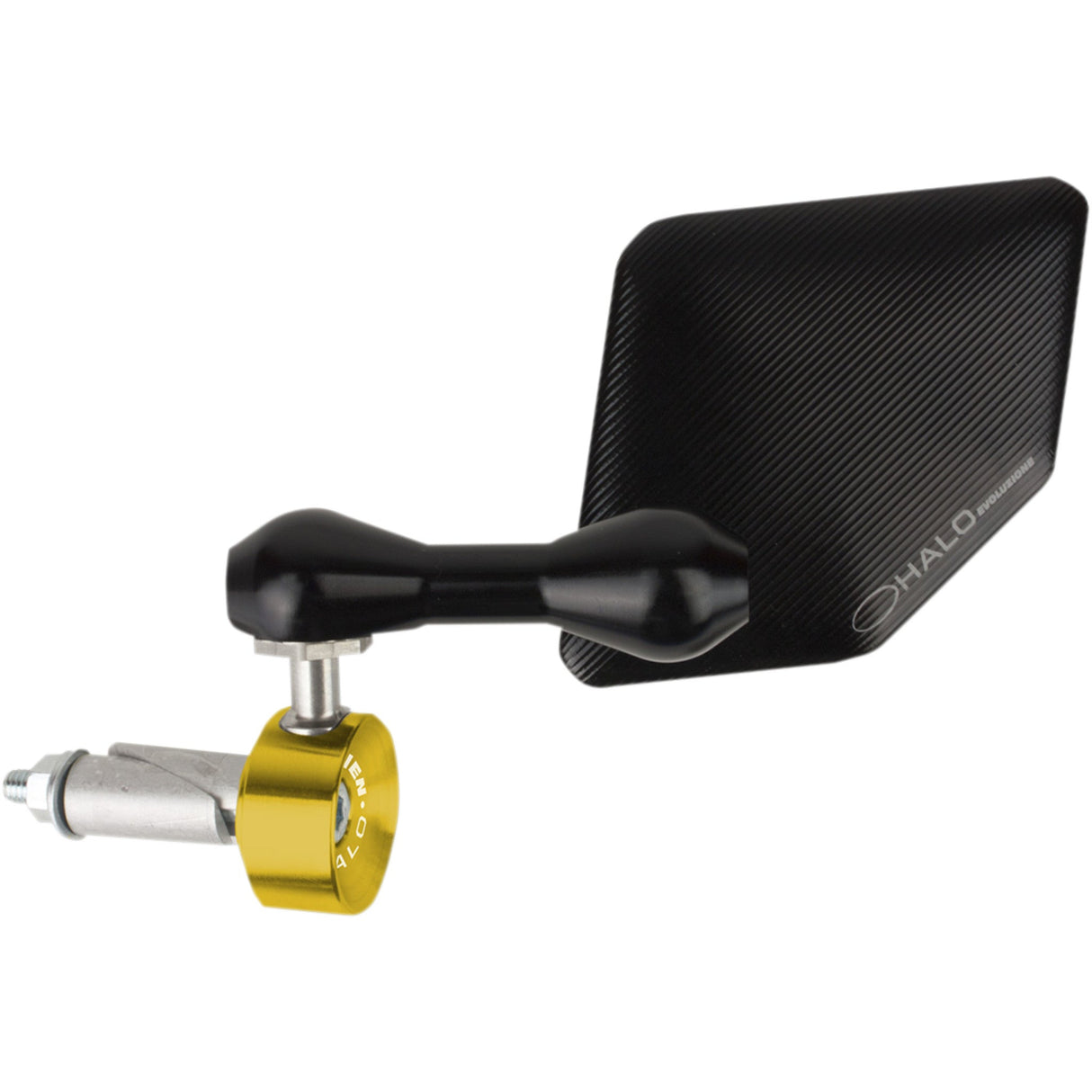 DRIVEN RACING 0640-1077 DHBML-GD Halo Stainless Steel Bar End Mirror Halo Mirror - Gold - Left