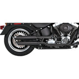 Vance & Hines 3" Twin Slash Slip-On Mufflers Black - 46343 For Harley Softail 2010-2017