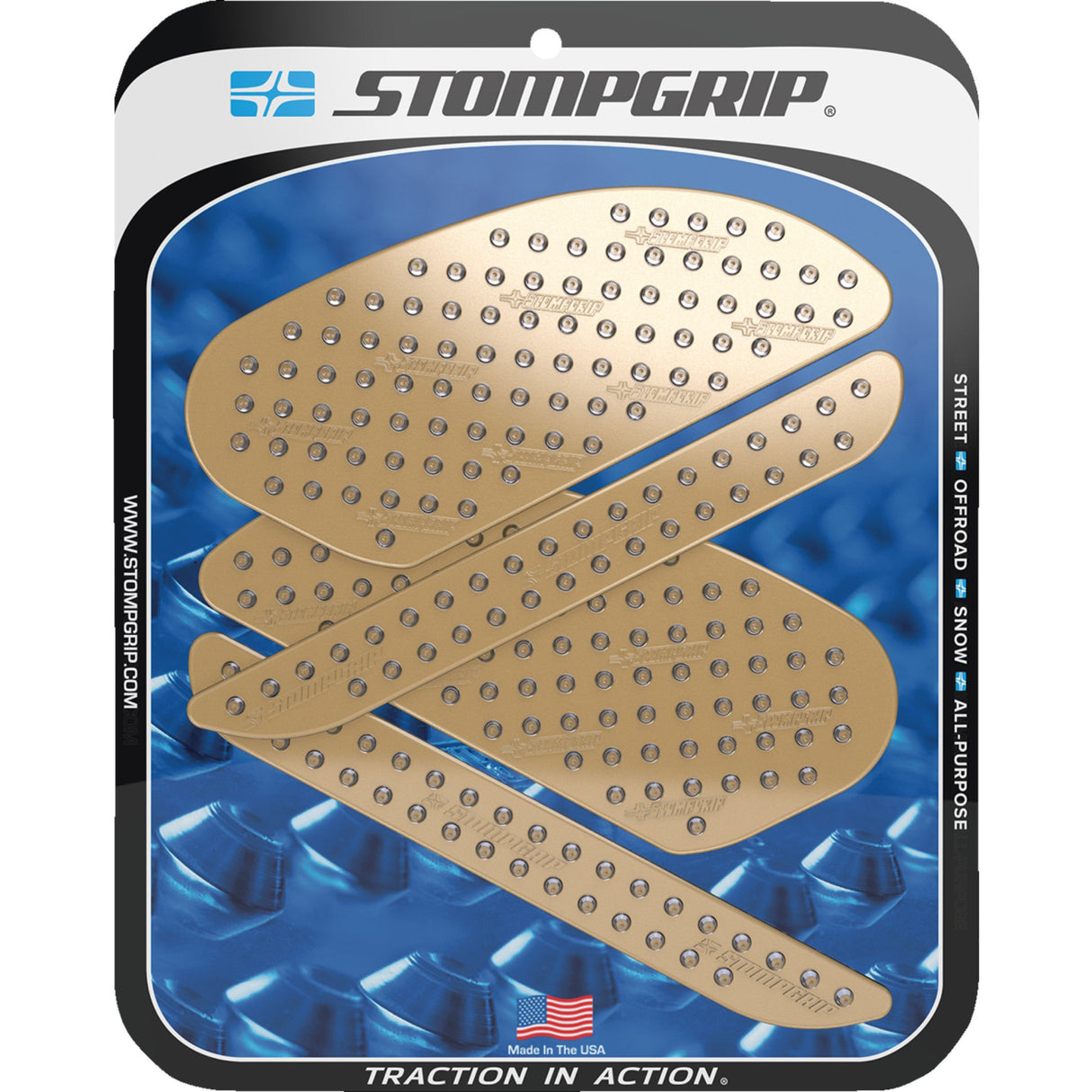 STOMPGRIP 4320-2839 55-10-0108C Volcano Profile Traction Pad Tank Grips Traction Pad Tank Grips - Volcano - Clear - Ninja H2