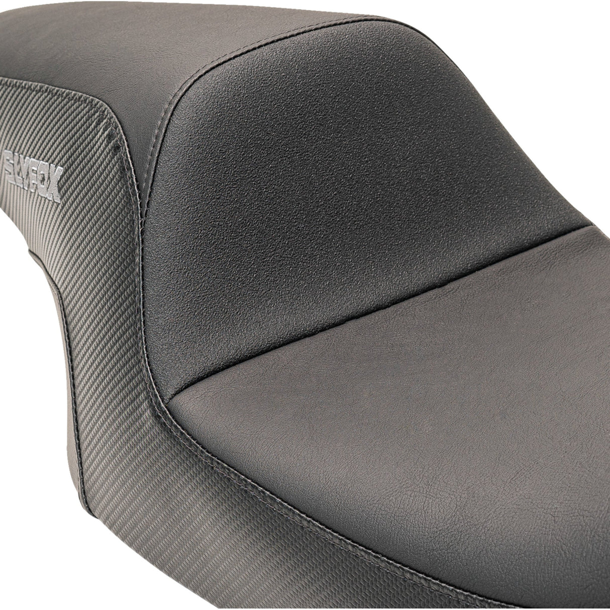 Slyfox The Drifter Seat Gray Logo Smooth Vinyl Carbon Fiber For Harley Touring 1997-2007