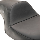 Slyfox The Drifter Seat Gray Logo Smooth Vinyl Carbon Fiber For Harley Touring 1997-2007