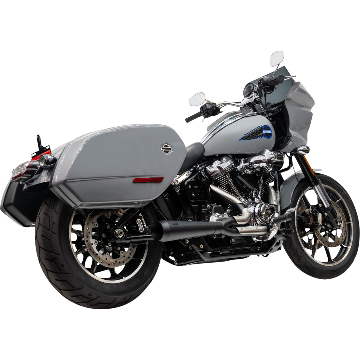 Trask 2-Into-1 Assault Exhaust System Black Softail M8 - TM-5054BK For Harley Softail 2025