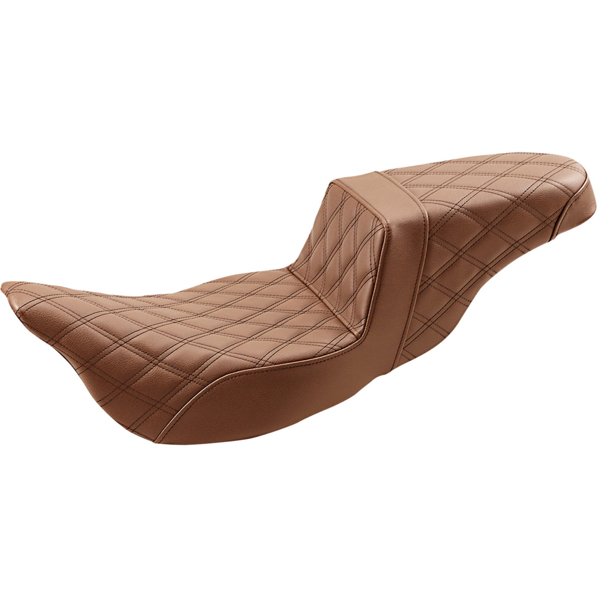 Saddlemen Extended Reach Step-Up Seats Full Lattice Stitch Brown - 808-07B-175BREX For Harley Touring 2008-2025