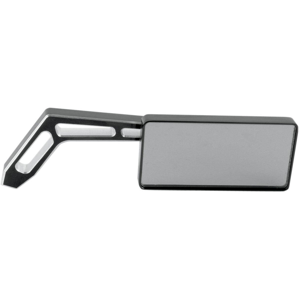 PRO-ONE PERF.MFG. 0640-0252 102470B Billet Aluminum Mirror Mirror - Weekend Warrior - Side View - 2 Tone/Cut-Out - Rectangle - Black - Right