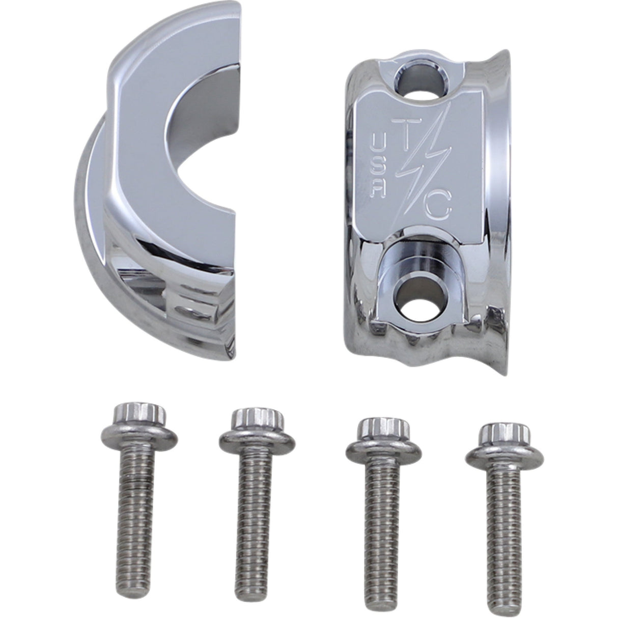 Thrashin Supply CO. Brake Clutch Perch Clamps Chrome - TSC-2703-3 For Harley Motorcycles 1982-2026